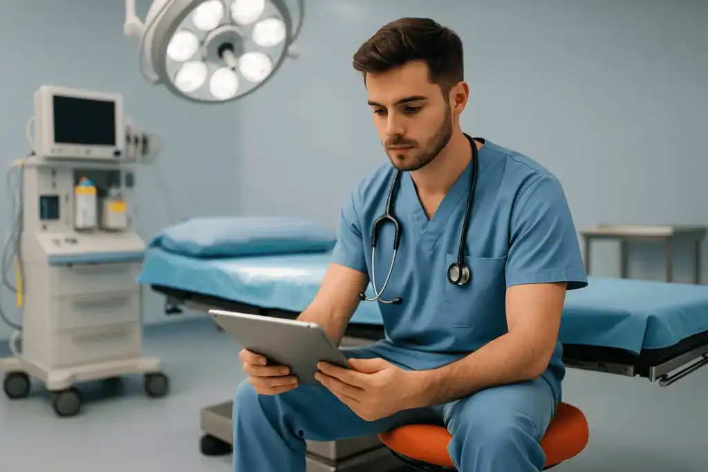 Brisbane Anaesthetic Billing Service 1 Brisbane anaesthetic billing service – anaesthetist reviewing invoices