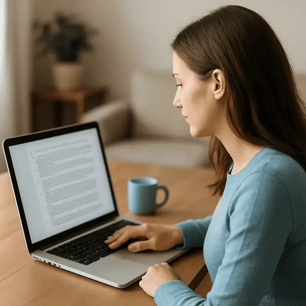Informed Financial Consent (IFC): A Legal Must for Anaesthetists 3 reading a medical informed consent form from a laptop